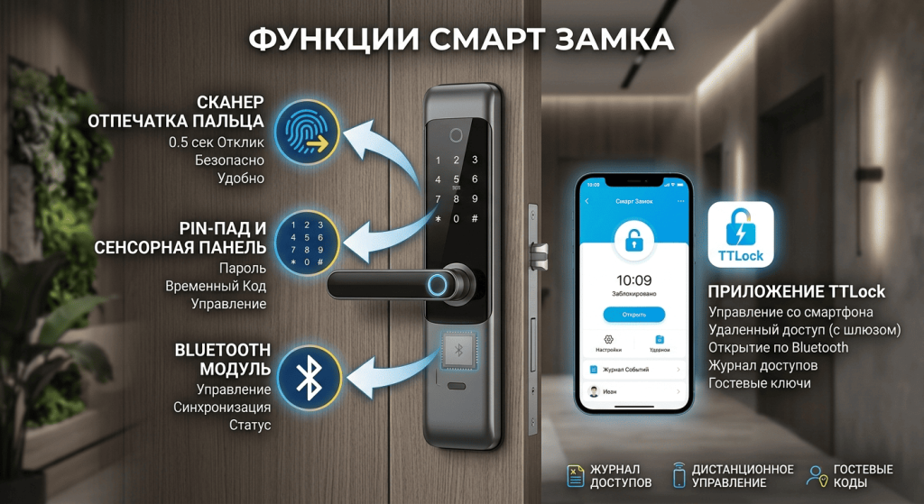 Смарт-замок: как выбрать, купить и установить умную систему контроля доступа 1 Функции смарт замка