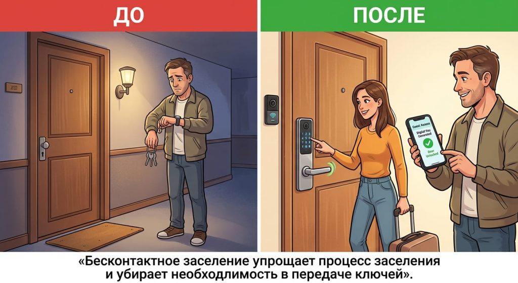 Бесконтактное заселение с помощью смарт замков 3 Поставьте смарт замок